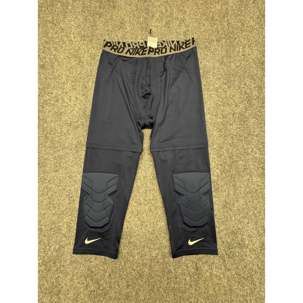 Nike Pro Hyperstrong Padded Football Tights Navy Blue 3XL 640933-419 Mens